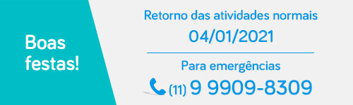 Retornaremos às atividades normais no dia 4 de janeiro de 2021. Para emergência, clique aqui. Boas festas.